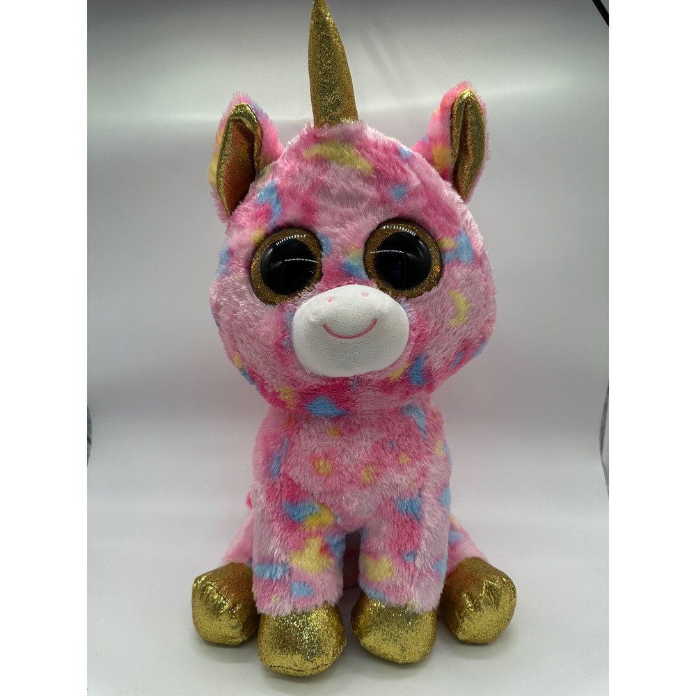 Whimsical Beanie Boos Pink Confetti Unicorn Plush Toy - Picture 2 of 4
